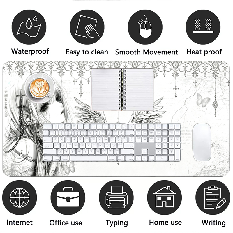 Leder-Mauspad Schwarz Weiß Ani – Esports Gaming Keyboard Bewertung und Preis